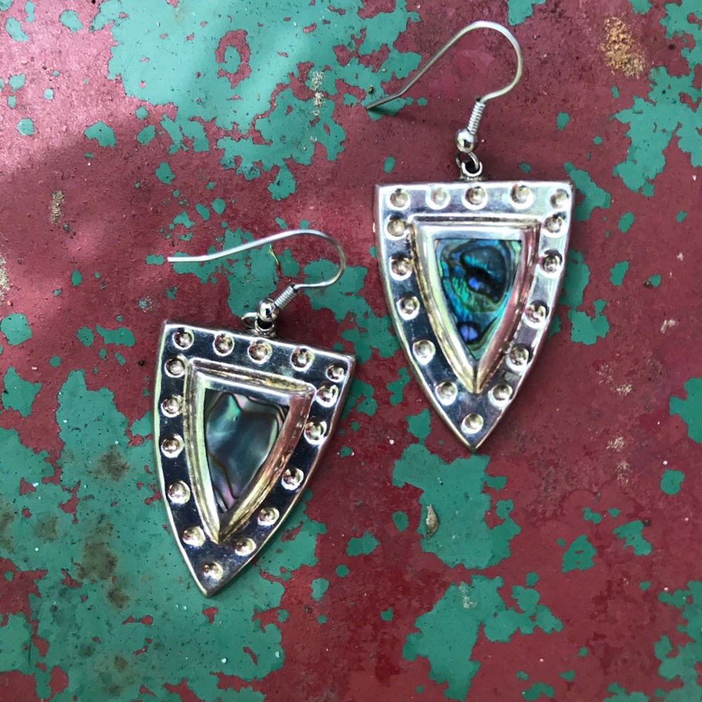 Abalone and Alpaca Mexico Earrings